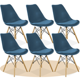 Sillas para Comedor, Sillas para Cocina con Asiento Blando, Tapizado y Patas Resistentes de Madera de Haya, Sillas Nórdicas Minimalistas, 49.5 x 44 x 79.5 cm