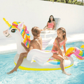Flotador Piscina Unicornio Hinchable Grande con 2 Asas, Hecha de Vinilo Ultra Resistente, Con 2 Cámaras de Aire para Mayor Seguridad y 2 Asas Resistentes para Mayor Sujeción y Estabilidad, Incluye Kit de Parches para Reparar Pequeños Poros o Pinchazos