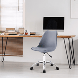 Silla Escritorio Ergonómica con Ruedas, Silla Oficina Giratoria con Altura Ajustable, Acolchada, Estilo Nórdico, Ideal para Estudio y Oficina