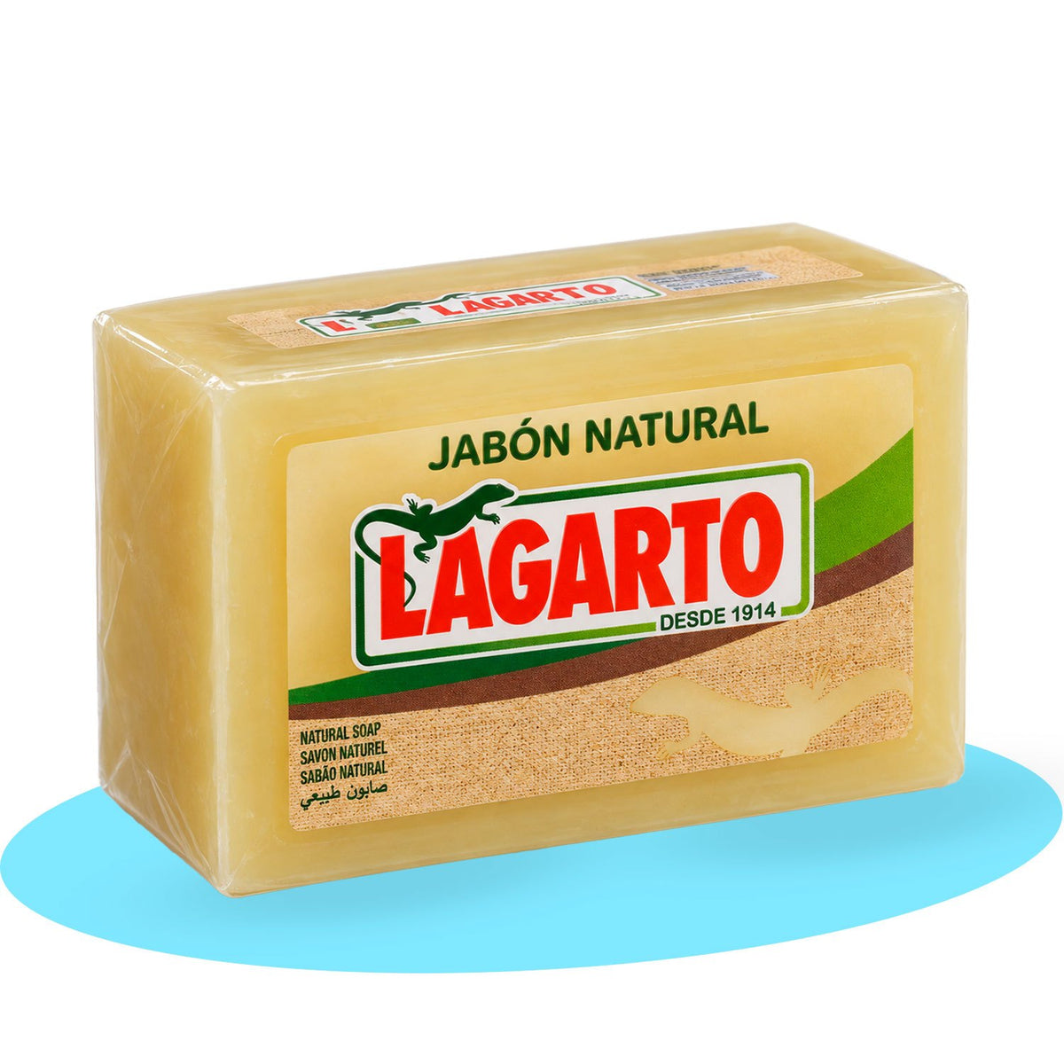 Lagarto Pastilla de Jabón Natural Multiusos, para Limpieza del Hogar, Ropa y Diferentes Superficies, para el Uso Diario, 400 g