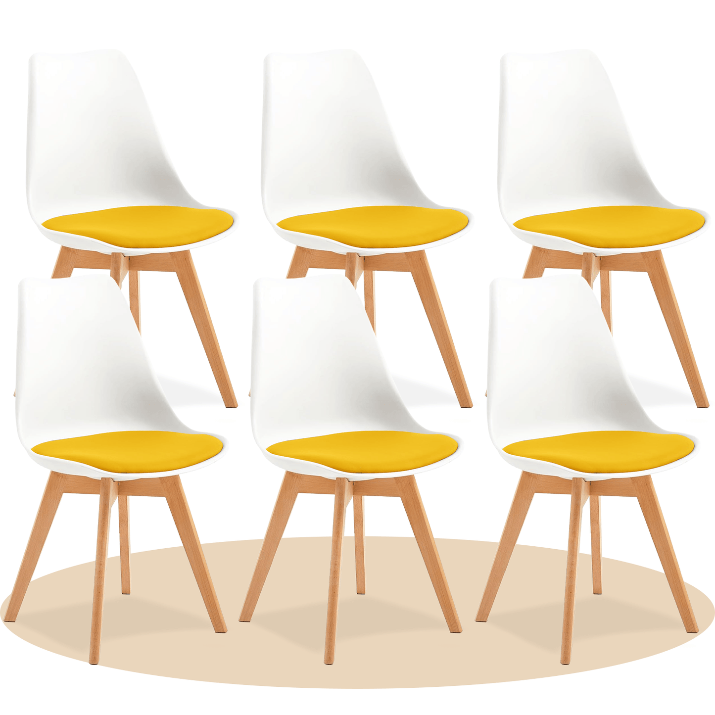 1/2/4/6 Unidad Sillas para Comedor, Sillas para Cocina con Asiento Blando, Tapizado y Patas Resistentes de Madera de Haya, Sillas Nórdicas