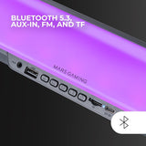 Mars Gaming MSB-Orb, Altavoz Portátil + Barra de Sonido 20W, Iluminación Orbilight RGB 360º, Soundbar con Sistema de Triple Driver, Altavoces Gaming Bluetooth 5.3 / USB/MicroSD/AUX/FM, Negro