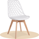 1/2/4/6 Unidad Sillas para Comedor, Sillas para Cocina con Asiento Blando, Tapizado y Patas Resistentes de Madera de Haya, Sillas Nórdicas con Diseño Tramado
