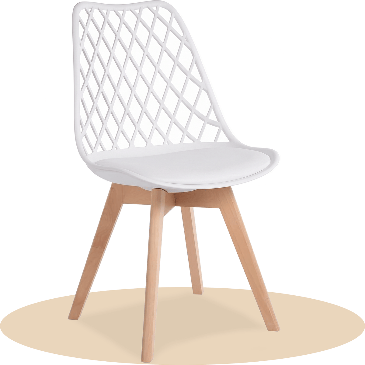 1/2/4/6 Unidad Sillas para Comedor, Sillas para Cocina con Asiento Blando, Tapizado y Patas Resistentes de Madera de Haya, Sillas Nórdicas con Diseño Tramado
