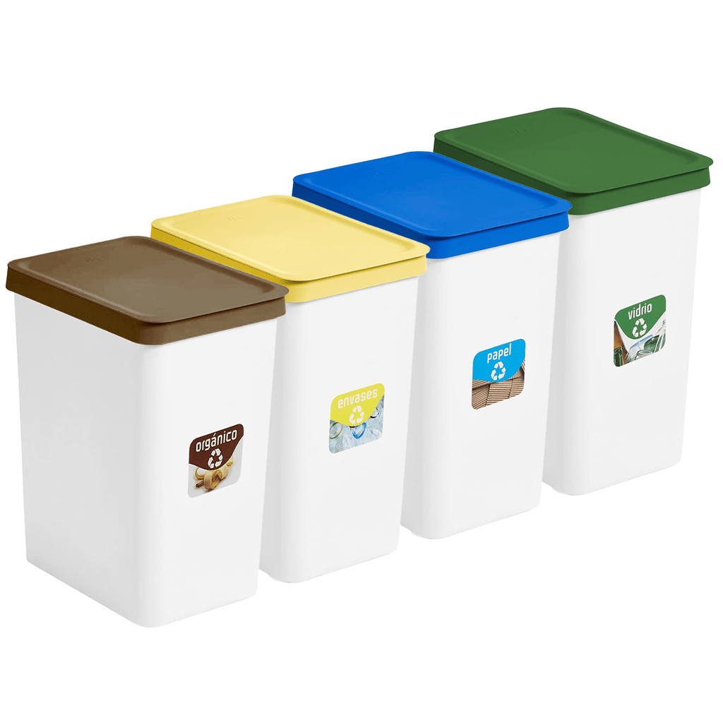 Cubo Basura Cocina de Plástico Resistente, 30L, Cubos de Basura Reciclaje