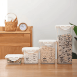 Recipientes Almacenamiento Cocina, Set de 4 Recipientes de Botes Cocina Almacenaje de Plástico, Capacidad para 240ml, 650ml, 1000ml y 2200ml, Cierre Hermético con Tapa, Apilables