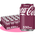 Coca-Cola Cherry, Refresco de Cola con Sabor a Cereza, Pack de 24 Latas de 330ml