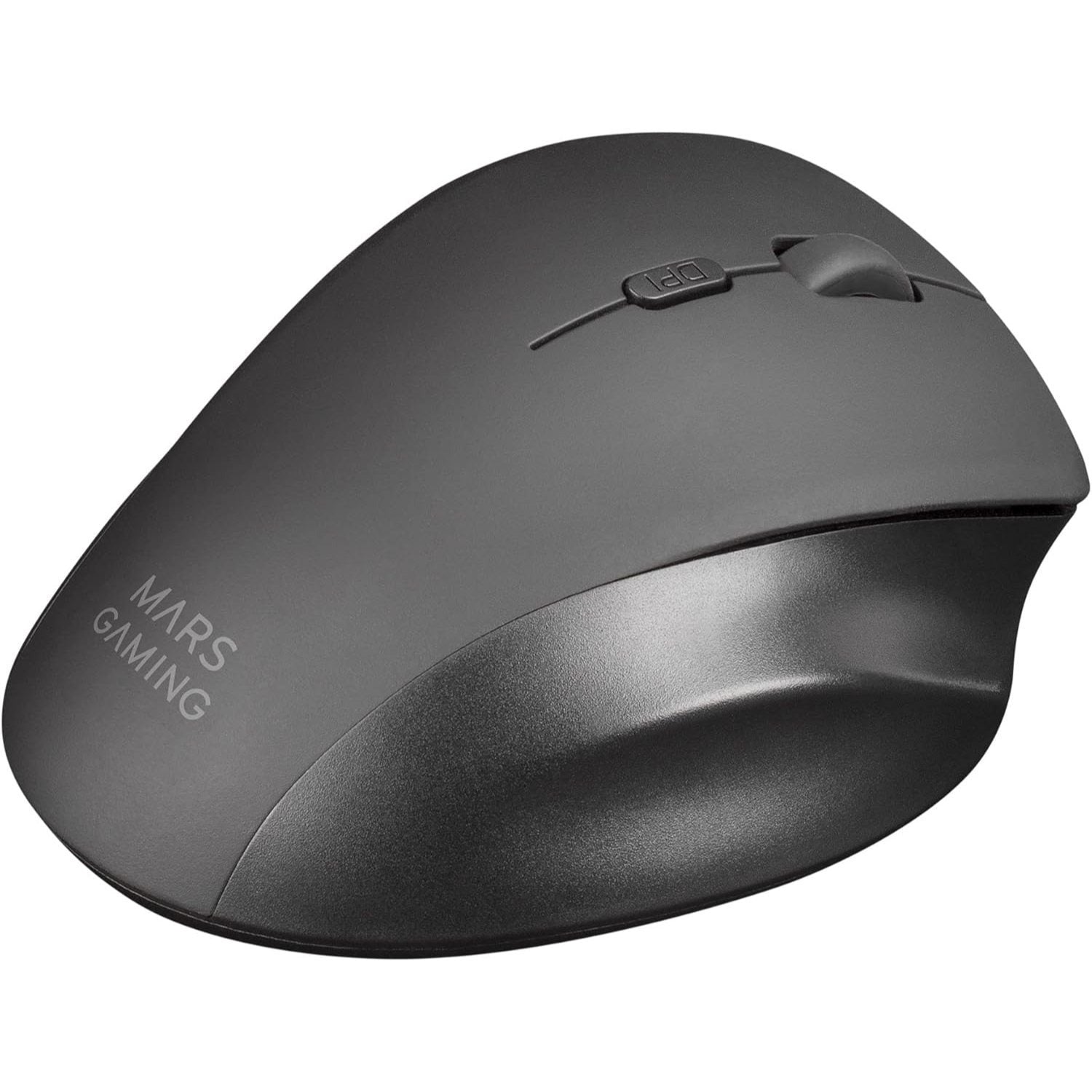 Mars Gaming MMWERGO, Ratón Inalámbrico Ergonómico, Sensor Óptico 3200 dpi, Switches Mecánicos KAILH, Ahorro Energía, Multiplataforma, PC, Mac, PS5, Xbox, Negro