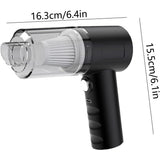 Aspiradora y sopladora de mano inalámbrica de 120 W, con filtro plegable, accesorios multifuncionales, para teclado, pelo, interior del automóvil, 16.3 x 15.5 cm