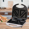 Sandwichera Electrica 750W, Tostadora con Revestimiento Antiadherente de Fácil Limpieza, Placas con Forma Triangular, Indicador LED, Exterior Frío al Tacto, Patas de Plástico Antideslizantes