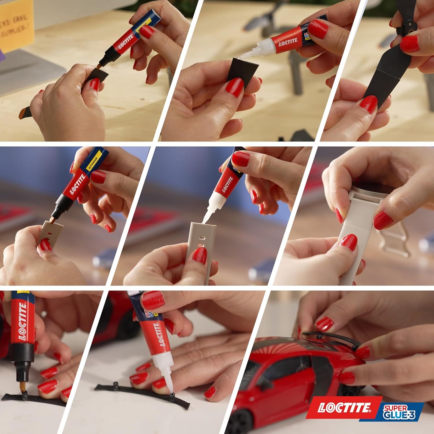 Loctite Super Glue-3 Plásticos Difíciles Transparente 2g + 4ml, Pegamento Líquido Apto para PP, PE, PTFE, PVC, Reparación Rápida 4x Más Fuerte, Aplicación Cómoda y Precisa, Con Rotulador Activador