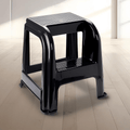 Taburete Escalera Multifuncional 2 Escalones, Resistente y Duradero, Ideal para Hogar y Oficina, Perfecto para Alcanzar Objetos Altos, Negro, 42.2 x 44 x 46 cm