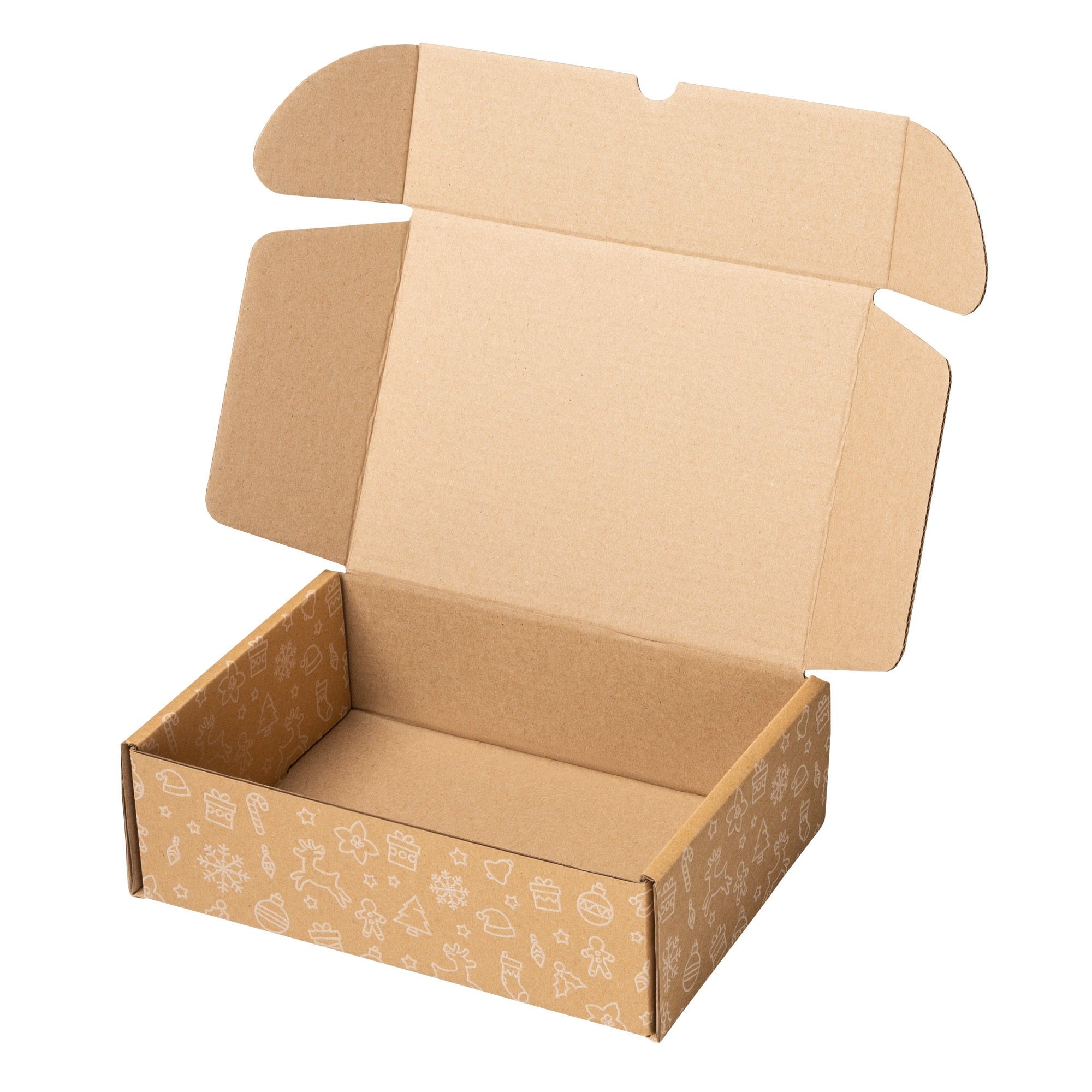 packer PRO Caja Cartón Envío Navidad, Caja Cartón Navidad Automontable de Cartón Kraft, Caja Regalo