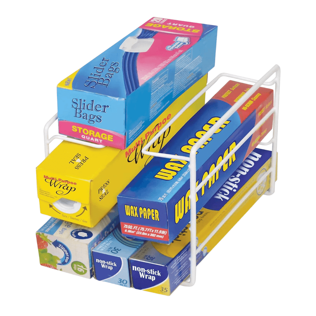Organizador de Cocina Almacenaje, Estante Almacenamiento Cocina, Organiza Cajas y Utensilios de Cocina, Estante con 3 Niveles, Ahorra y Optimiza Espacio, Medidas: 24 x 14 x 20 cm