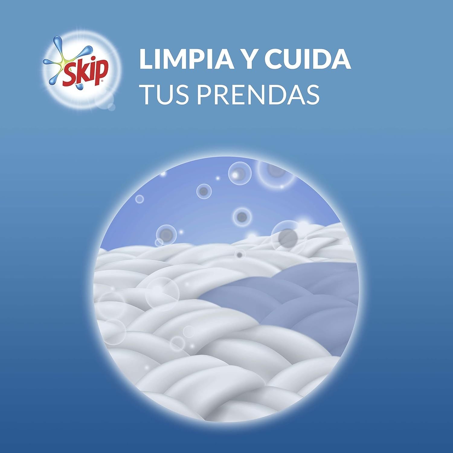 Skip Detergente Líquido de Ropa para Lavadora, Detergente Higienizante Quitamanchas, Resultado Impecable, Fragancia Fresca con Sensación de Recién Lavado