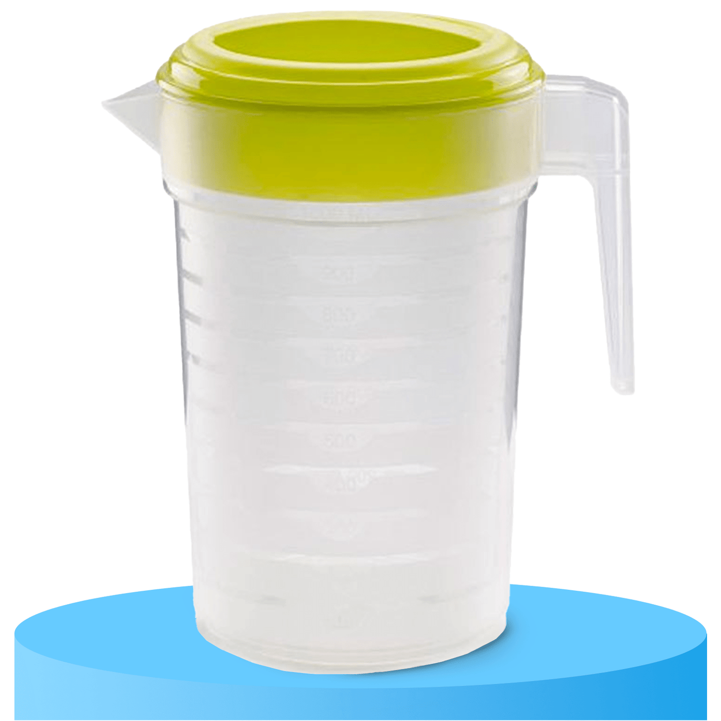 Jarra de Agua con Tapa 1L, Hecha de Plástico Resistente, Asa Ergonómica para Facilitar el Uso, Hermética