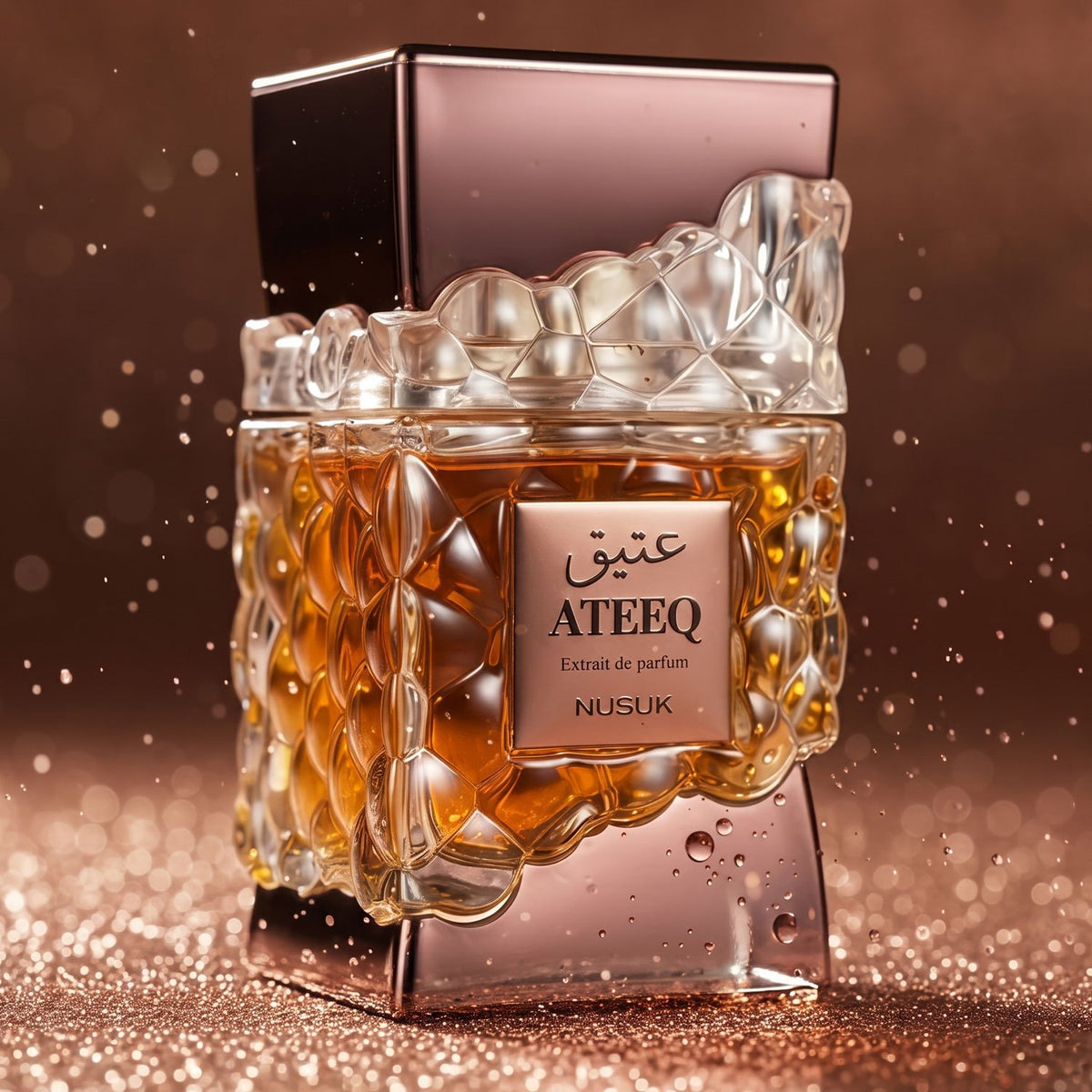 Nusuk Ateeq Extrait de Parfum, Perfume Árabe para Hombre con Aroma Dulce y Especiado, Notas de Miel, Canela, Vainilla y Almizcle, 100 ml
