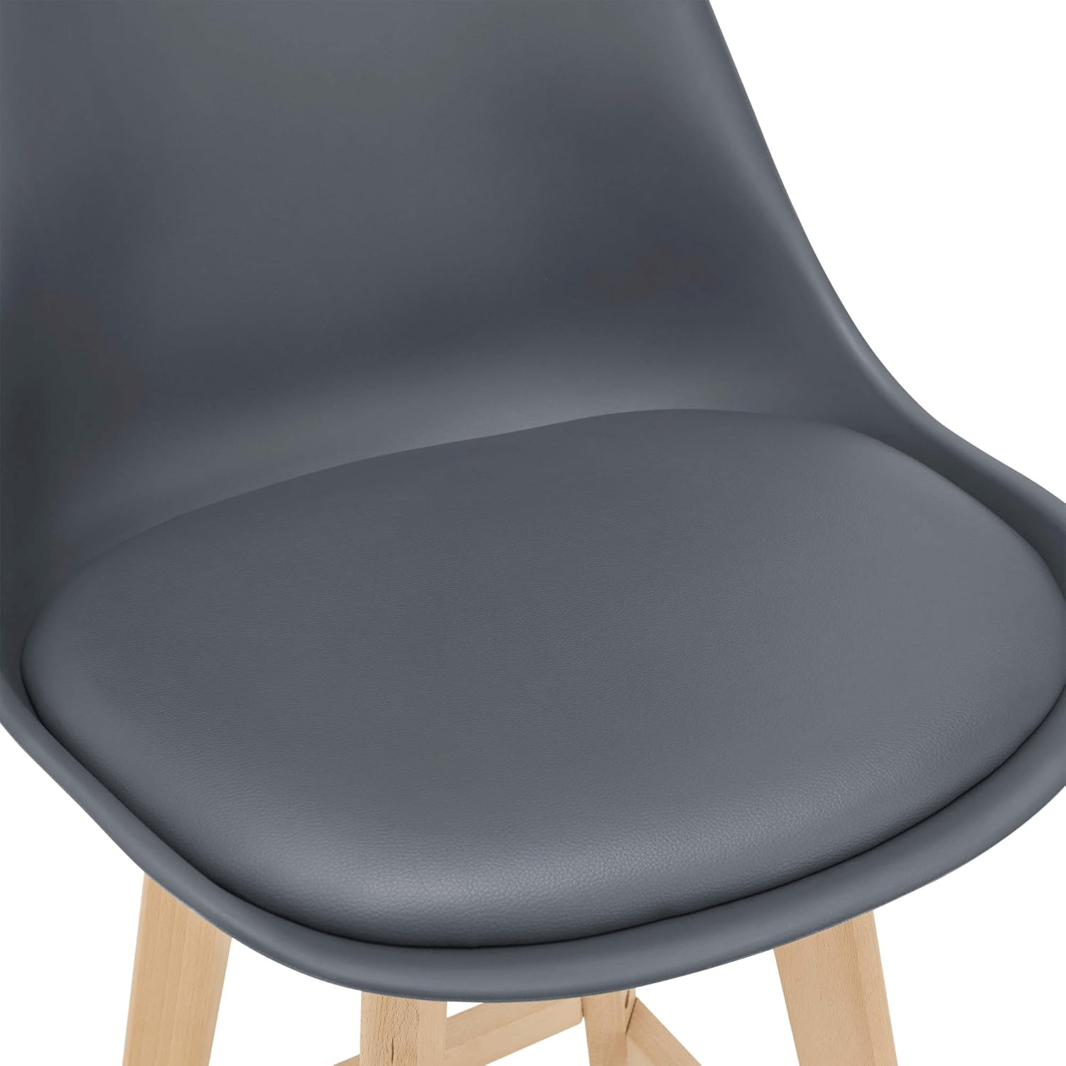 Taburete Alto Cocina con Respaldo, Asiento Blando y Tapizado, Patas Altas Resistentes de Madera de Haya con Reposapiés, Sillas Nórdicas, Ideal para Cocina, Salón, Comedor y Restaurante, 54.5 x 49.5 x 106 cm