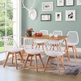 1/2/4/6 Unidad Sillas para Comedor, Sillas para Cocina con Asiento Blando, Tapizado y Patas Resistentes de Madera de Haya, Sillas Nórdicas con Diseño Tramado