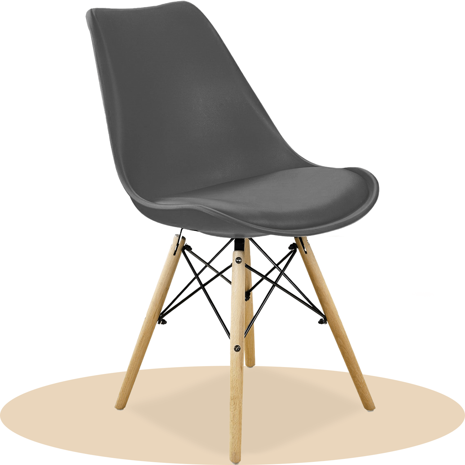 Sillas para Comedor, Sillas para Cocina con Asiento Blando, Tapizado y Patas Resistentes de Madera de Haya, Sillas Nórdicas Minimalistas, 49.5 x 44 x 79.5 cm