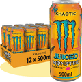 MONSTER ENERGY Khaotic Juice Bebida Energética Sabor Cítrico Tropical, 12 Latas de 500ml