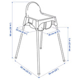 Trona Bebe Portátil, Fácil de Desmontar y Transportar, Segura, Estable y Resistente, Incluye Cinturón de Seguridad, Trona Bebé para Comer