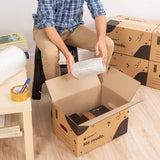 packer PRO Caja Cartón para Mudanzas y Almacenaje Ultra Resistentes con Asas, Cartón Resistente de Máxima Durabilidad, Tamaño Ideal para Mudanzas y Almacenaje de Libros, Objetos y Ropa, Asas Laterales para Manejo Fácil y Seguro