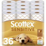 Scottex Papel Higiénico Sensitive con 3 Capas, Cuidado Delicado y Suave con un Toque de Leche de Almendras