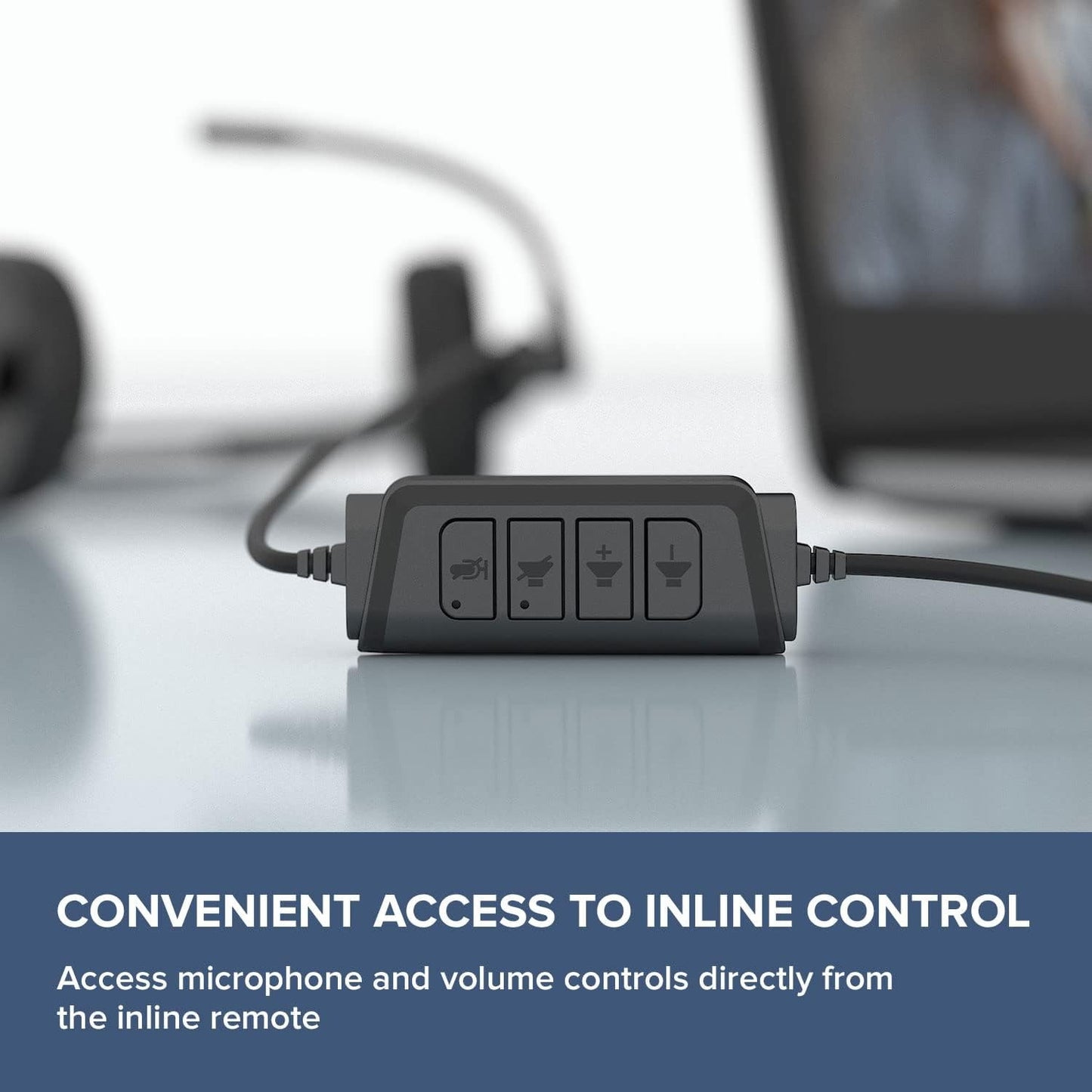 Creative HS-220 Cascos con Cable USB, Auriculares con Cable, Sonido Estéreo con Micrófono Giratorio y Supresión activa de Ruido USB, Control remoto, Casco Negro