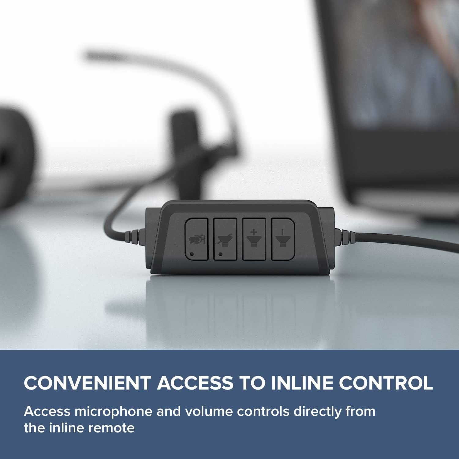 Creative HS-220 Cascos con Cable USB, Auriculares con Cable, Sonido Estéreo con Micrófono Giratorio y Supresión activa de Ruido USB, Control remoto, Casco Negro