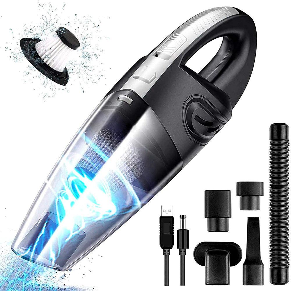Aspiradora Potente Sin Cable, Recargable, Batería de 2000mAh, Cargador USB, 120W de Potencia, Ideal para Limpieza Profunda en Casa y Coche, Ligero y Compacto, Incluye Múltiples Accesorios