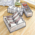 Set de 3 Organizador Cajones Ropa, Organizador Armario Ropa, Organizador Ropa Interior, Transpirable, Ropa Organizada, Ordenada y Visible, Ideal para Cajones, 1 Organizador de 32 x 32 x 12 cm, 2 Organizadores de 12 x 32 x 12 cm, Múltiples Compartimentos
