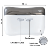 Cortauñas Electrico 2 en 1 Función para Cortar y Limar Uñas, Lima con Rotación 360º, Ideal para Todo Tipo de Uñas, Dispone Espacio Integrado para Recoger las Uñas Cortadas, Carga USB Tipo C, Larga Duración de Uso, 9.2 x 6.4 cm