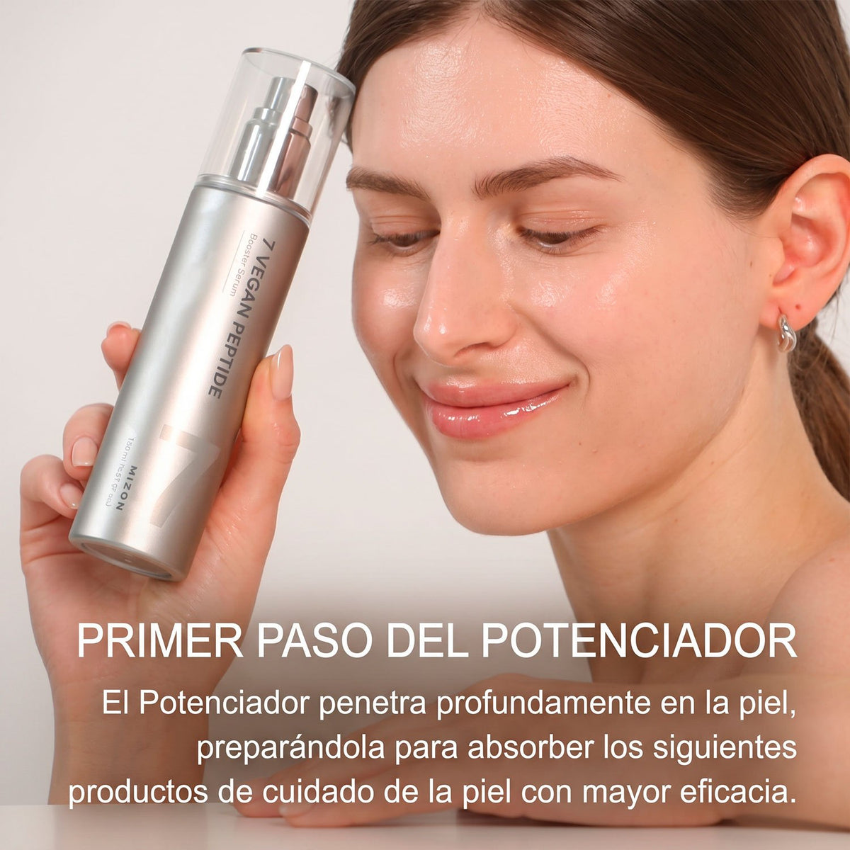 Mizon 7 Vegan Peptide Booster, Sérum Facial de Uso Diario para Hidratar y Suavizar la Piel, Textura Ligera de Fácil Aplicación, 150 ml