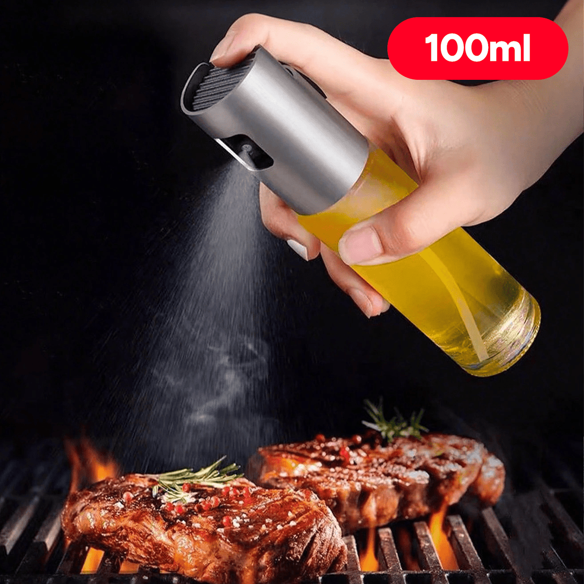 Spray Aceite Pulverizador 100ml, Spray Aceite Cristal Resistente, Ideal para Uso Diario, Vaporizador Aceite y Vinagre, 100ml