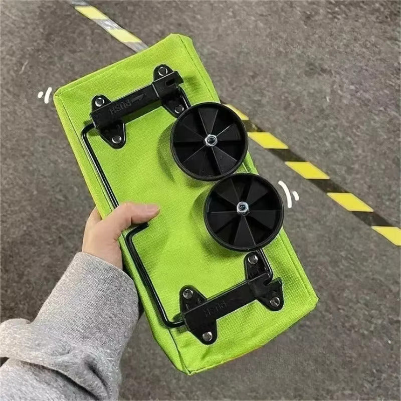 Carro Compra Plegable, Bolsa Carro Compra Plegable con Reudas, Gran Capacidad, Bolsa de Compras Multiusos, Facil de Llevar y Guardar, Hecho en Tela Oxford 600D Resistente, Fondo Reforzado, Dimensión Cerrado: 40 x 16 x 32 cm
