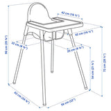 Trona Bebe Portátil, Fácil de Desmontar y Transportar, Segura, Estable y Resistente, Incluye Cinturón de Seguridad, Trona Bebé para Comer