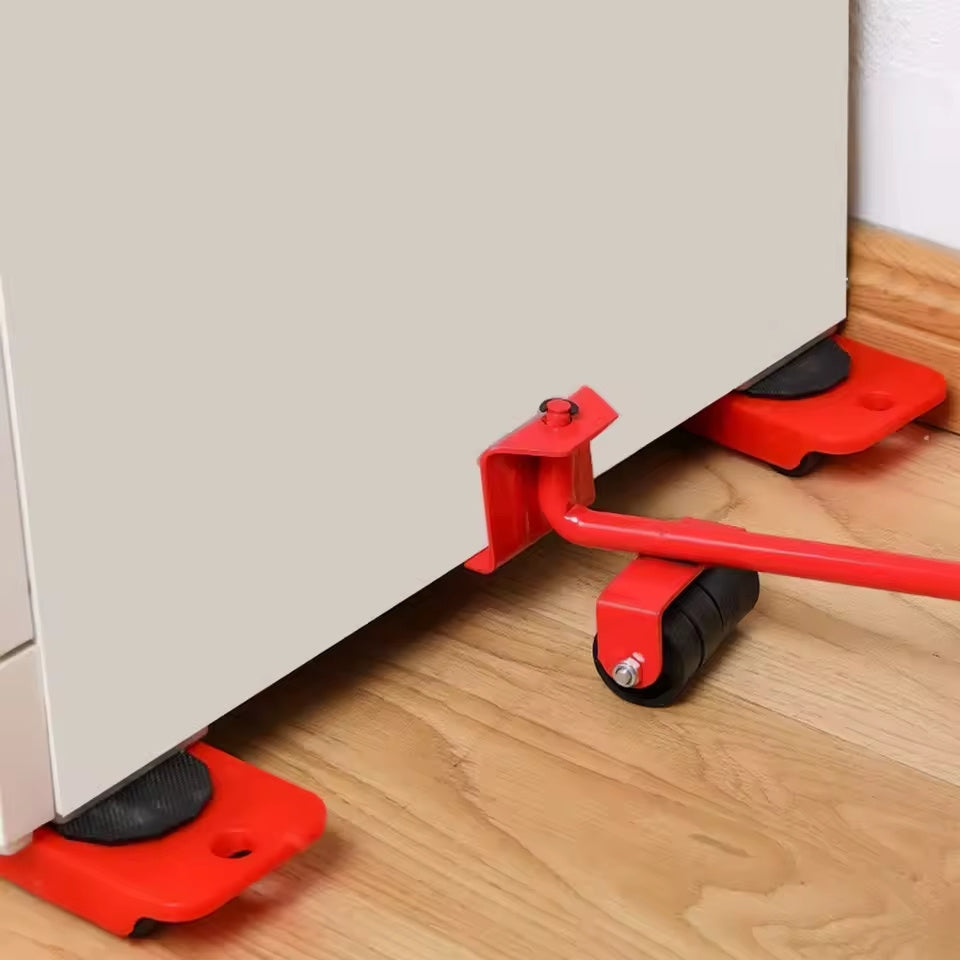 Elevador Muebles, Kit 5 Piezas, Alta Resistencia, Soporta hasta 150Kg, Sin Esfuerzo, Rapidez, Giro de 360º, Ideal para Mover Refrigeradores, Armarios, Neveras, Sofás y cualquier mueble pesado