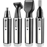 Corta Barba Hombre 4 en 1, Corta Pelos Nariz y Orejas, Barba, Patillas y Cejas, Carga USB, Perfecto para Casa y Viaje, Batería 400 mAh