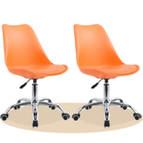 Silla Escritorio Ergonómica con Ruedas, Silla Oficina Giratoria con Altura Ajustable, Acolchada, Estilo Nórdico, Ideal para Estudio y Oficina