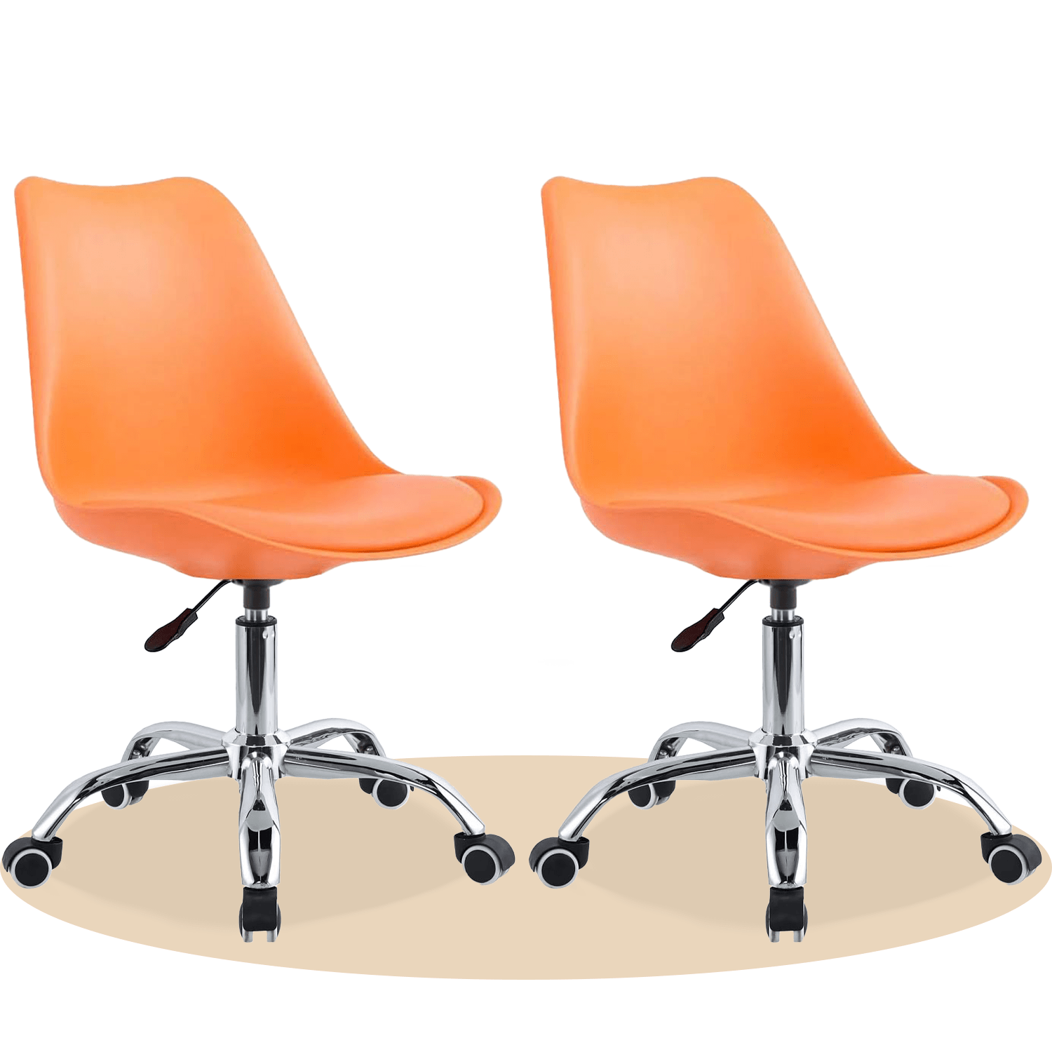 Silla Escritorio Ergonómica con Ruedas, Silla Oficina Giratoria con Altura Ajustable, Acolchada, Estilo Nórdico, Ideal para Estudio y Oficina