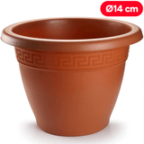 Maceta Plástico 14cm, Diseño Elegante y Moderno, Macetas para Interiores y Exteriores, Patio y Decoración, Ideal para Flores y Verduras, Maceteros de Jardín, Marrón