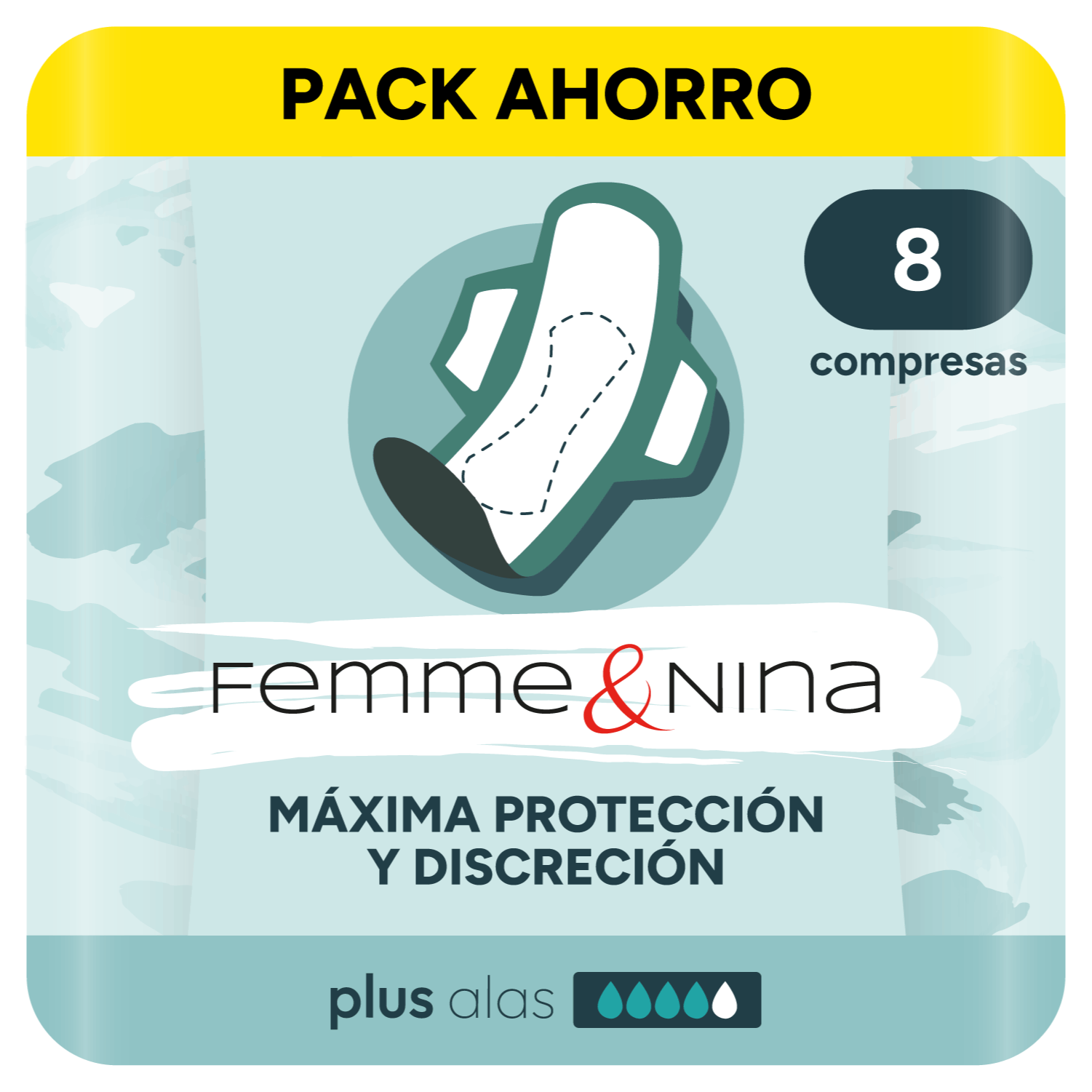 Compresas Mujer Menstruación, Máxima Seguridad, Comodidad y Discreción, Diseñada para Adaptarse, Perfectas para Uso Diario - FEMME & NINA