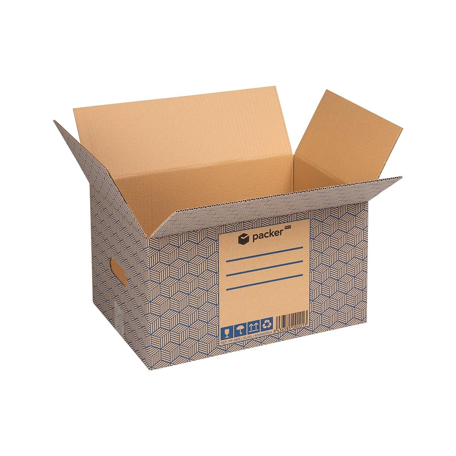 Pack 10 Cajas Carton para Mudanzas y Almacenaje Ultra Resistentes con Asas