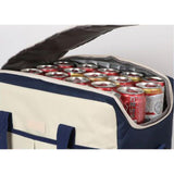 Bolsa Térmica Comida de 30L de Capacidad, Bolsa Aislamiento Isotérmico Hermética, Resistente y Espaciosa, ideal para Picnic, Playa, Camping y Excursión, Azul y Crema