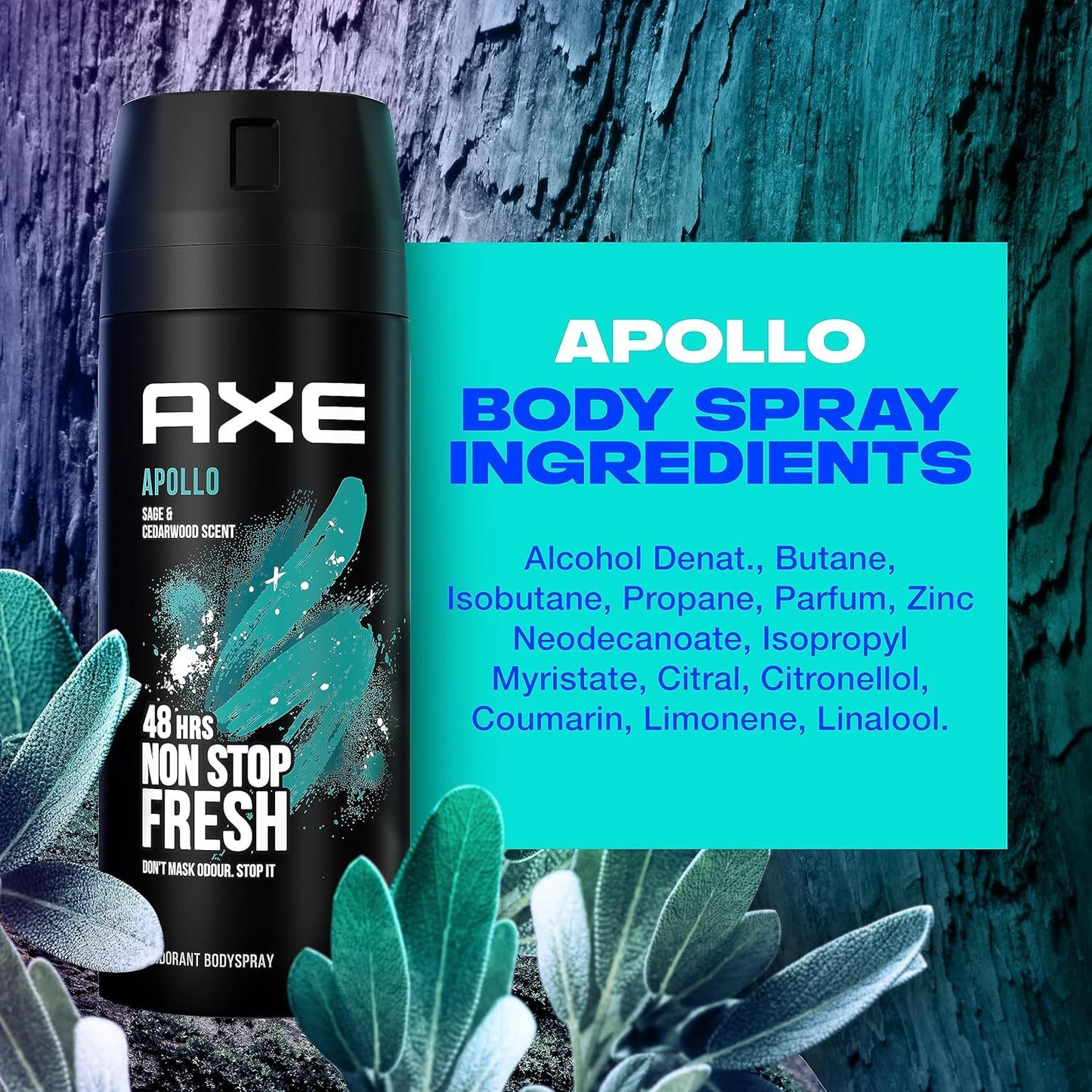 Axe Desodorante Spray Apollo, Aroma a Frutas Verdes, Olor Irresistible durante 48 horas, 150ml por Spray