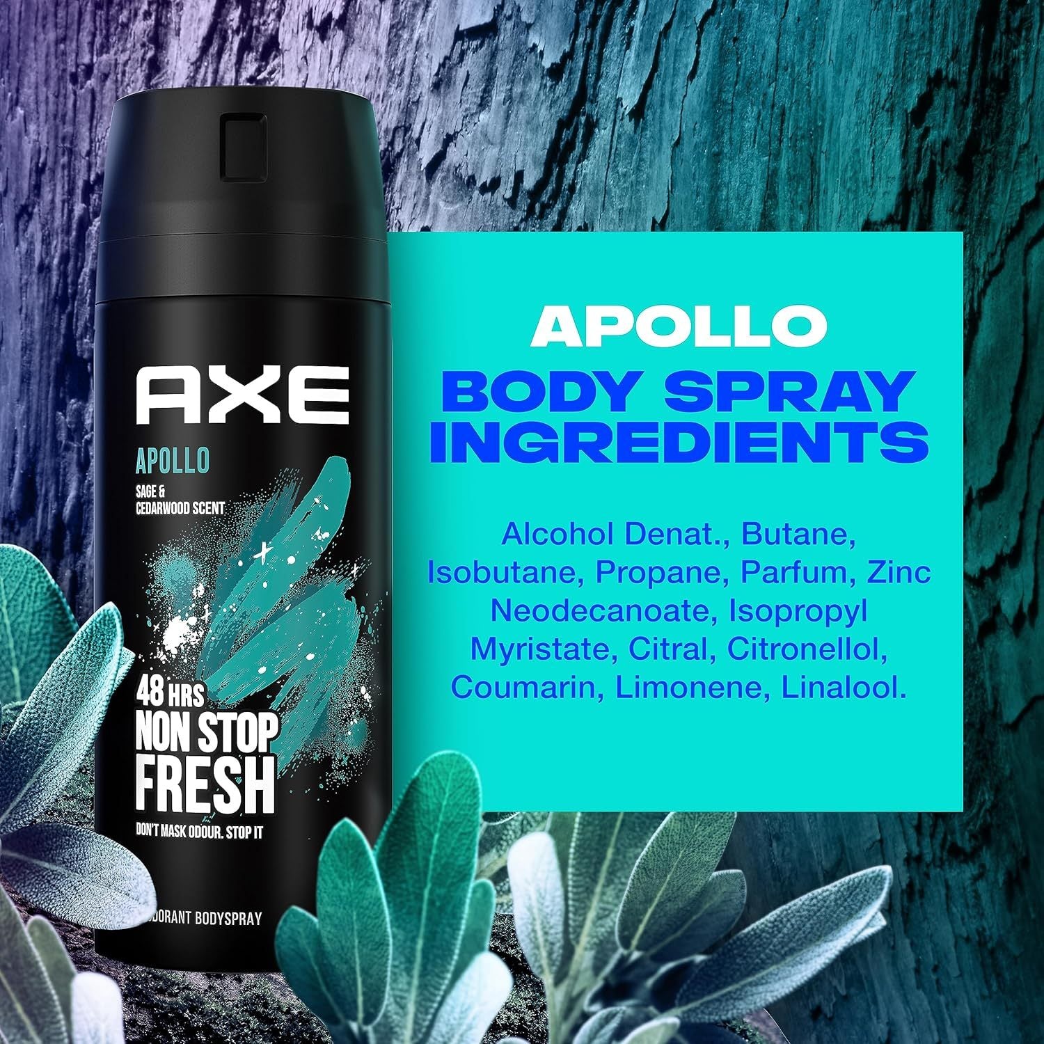 Axe Desodorante Spray Apollo, Aroma a Frutas Verdes, Olor Irresistible durante 48 horas, 150ml por Spray