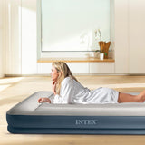 INTEX Colchón Hinchable Individual, Colchón Inflable Individual, Resiste hasta 136kg, Color Gris, Máxima Durabilidad, 191 x 99 x 30 cm