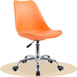 Silla Escritorio Ergonómica con Ruedas, Silla Oficina Giratoria con Altura Ajustable, Acolchada, Estilo Nórdico, Ideal para Estudio y Oficina