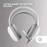 Mars Gaming MH-Glow, Auriculares 360° Full Chroma RGB Flow, Micrófono Cancelación Ruido, Ultraligero, Mempory-Foam, Windows/PS4/PS5/XBOX Series X|S/One/Mac/Switch/Switch 2/Smartphone/Tablet, Blanco